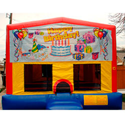 15'x15' bounce house with basketball hoop inside