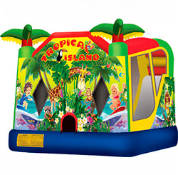 20'x20' combo with bounce area, slide, and basketball hoop